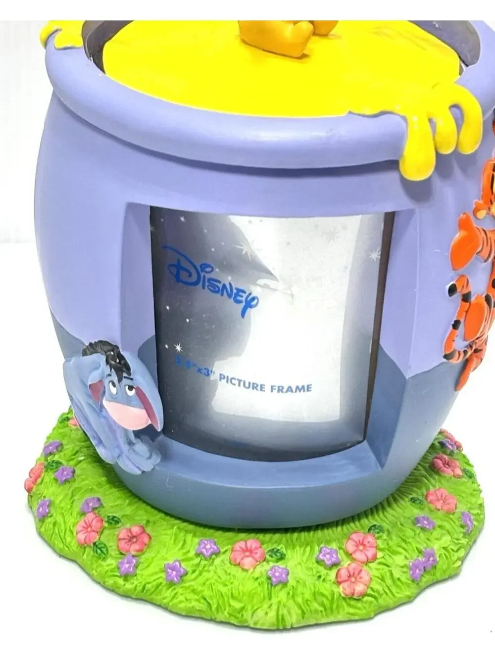 Vintage Disney Store Winnie the Pooh Spinning Honey Pot Resin Picture Frame Rare